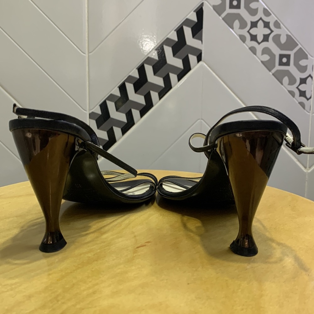 Made in 🇮🇹VTG 90’ ALDO 💯% Leather Bare Slingback Heels - Picture 11 of 15